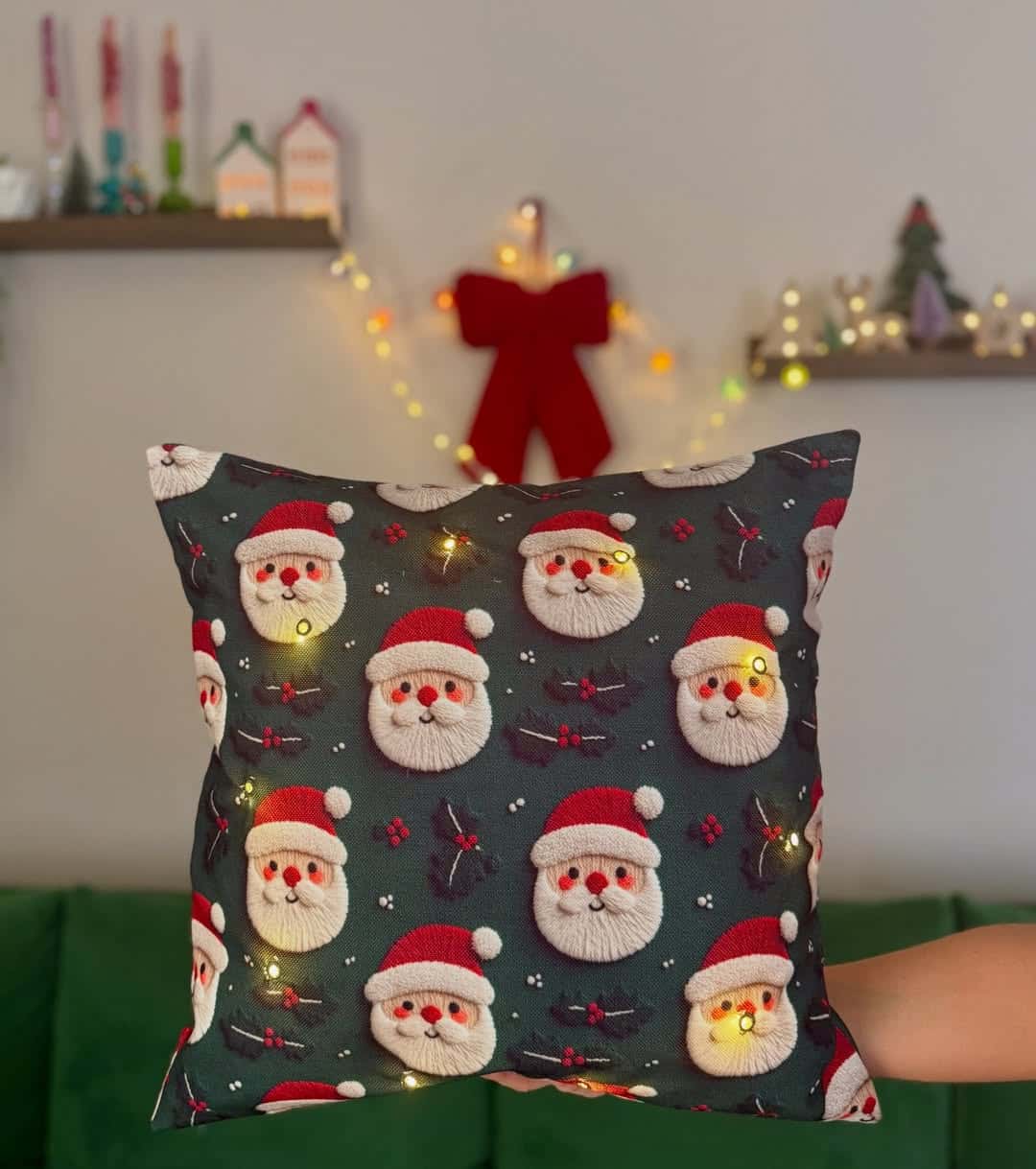 Noel Baba Işıklı Kırlent